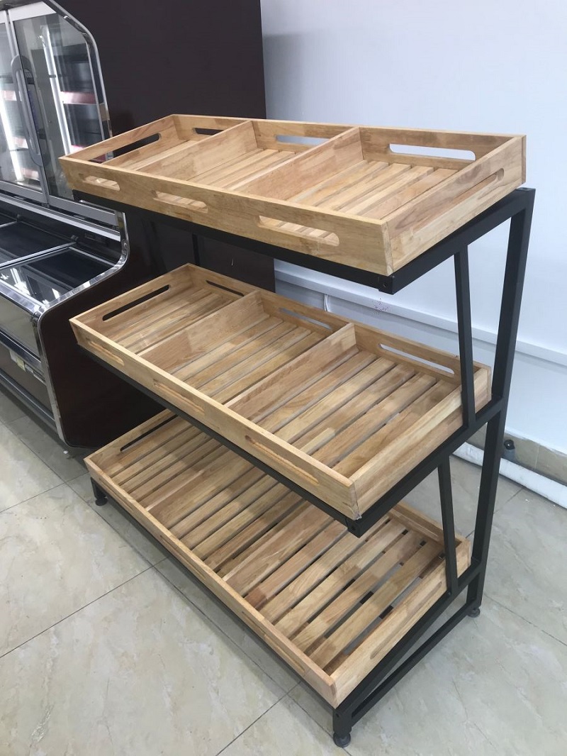 Xu hướng thiết kế kệ gỗ trưng bày rau củ